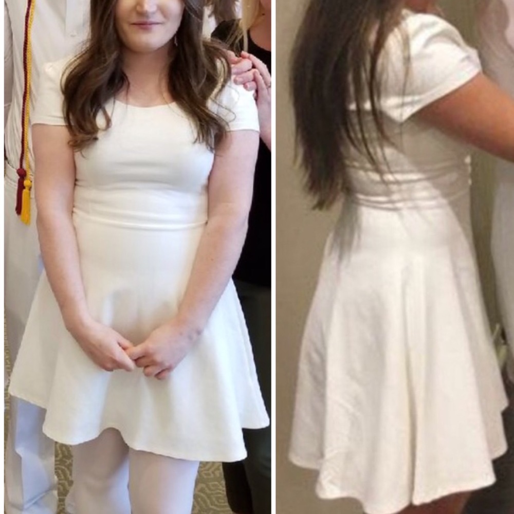 White Scoop Back Dress